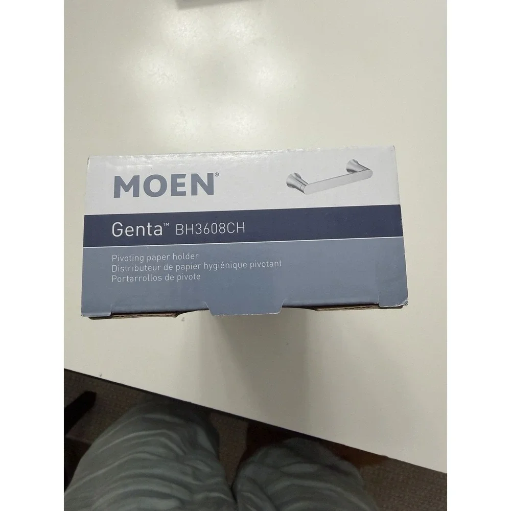 Moen Genta BH3608CH Pivoting Toilet Paper Holder Chrome New.      4032
